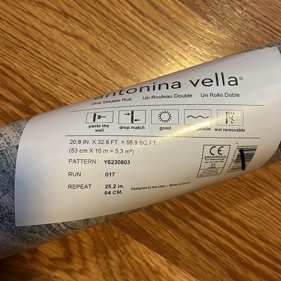 Antonina Vella Natural Opalescence Ebru Marble Wallpaper Blue NIP - Picture 12 of 13